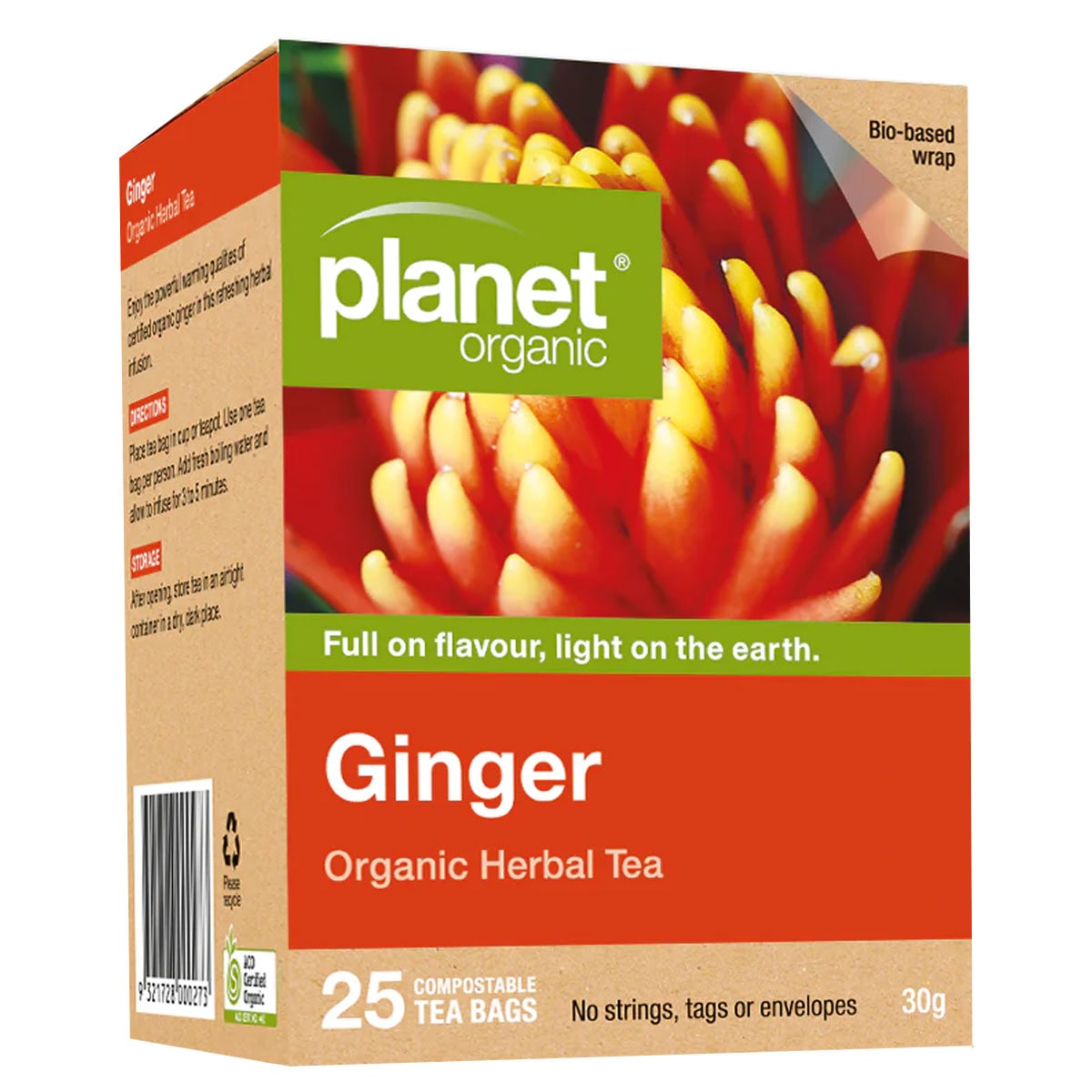 Planet Organic Ginger Herbal Tea Bags 25 Pack
