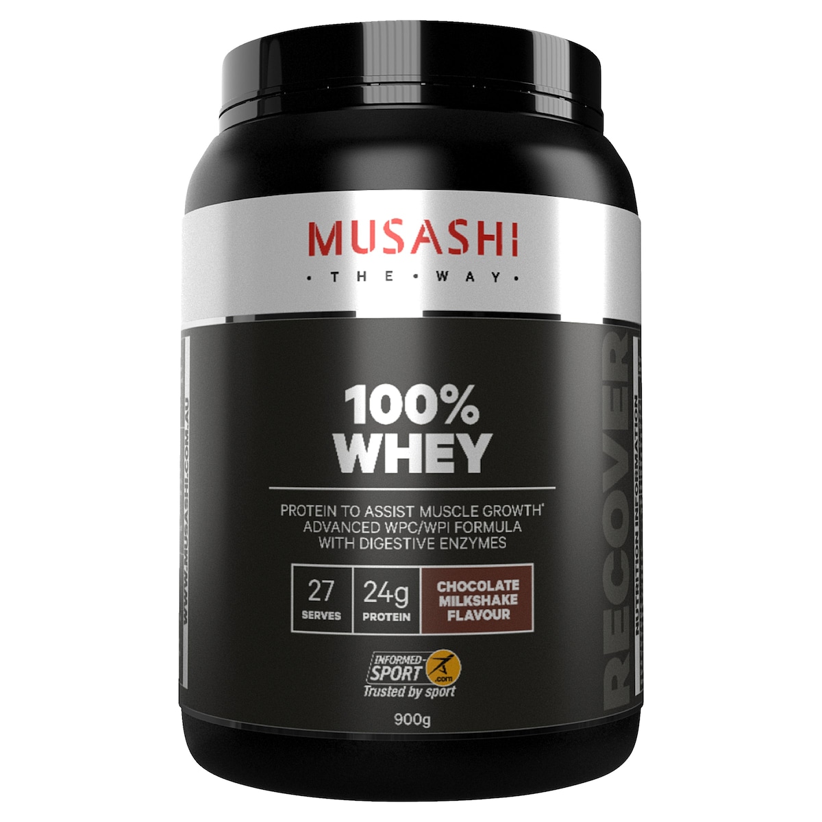 Musashi 100% Whey Protein Powder Chocolate Milkshake 900g
