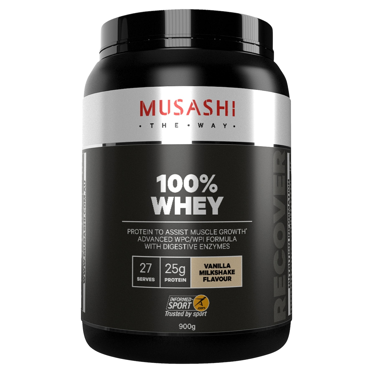 Musashi 100% Whey Protein Powder Vanilla Milkshake 900g