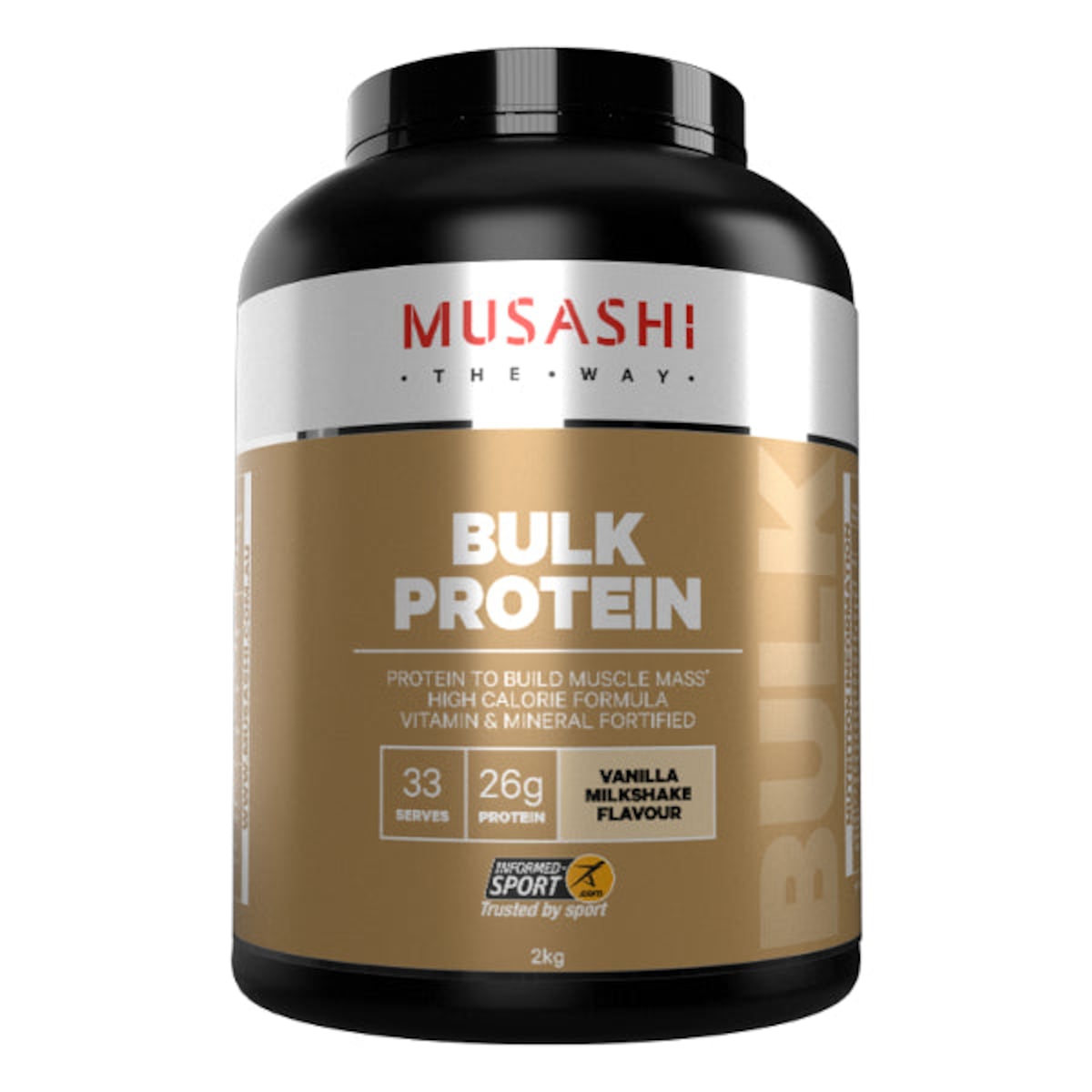 Musashi Bulk Protein Powder Vanilla Milkshake 2kg
