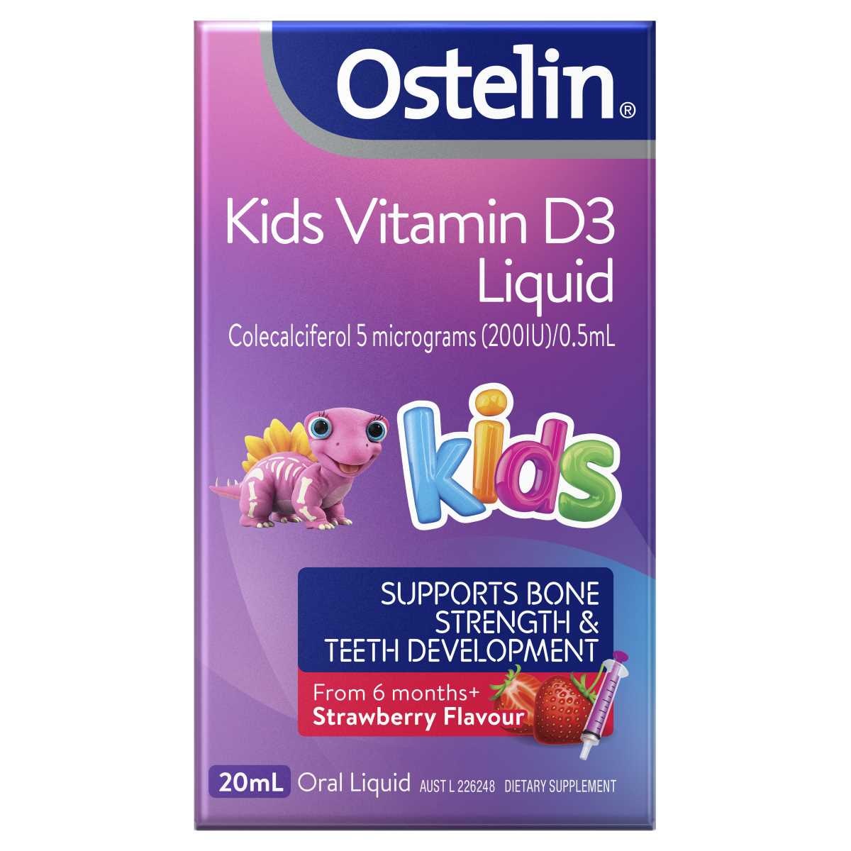 Ostelin Kids Vitamin D3 Liquid Strawberry Flavour 20ml