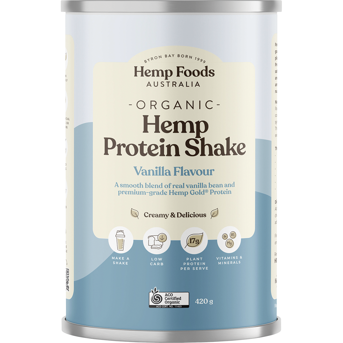 Hemp Foods Australia Organic Hemp Protein Vanilla 420g